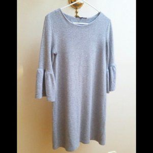 French Connection ribbed jersey grey sleeved Dress size 4